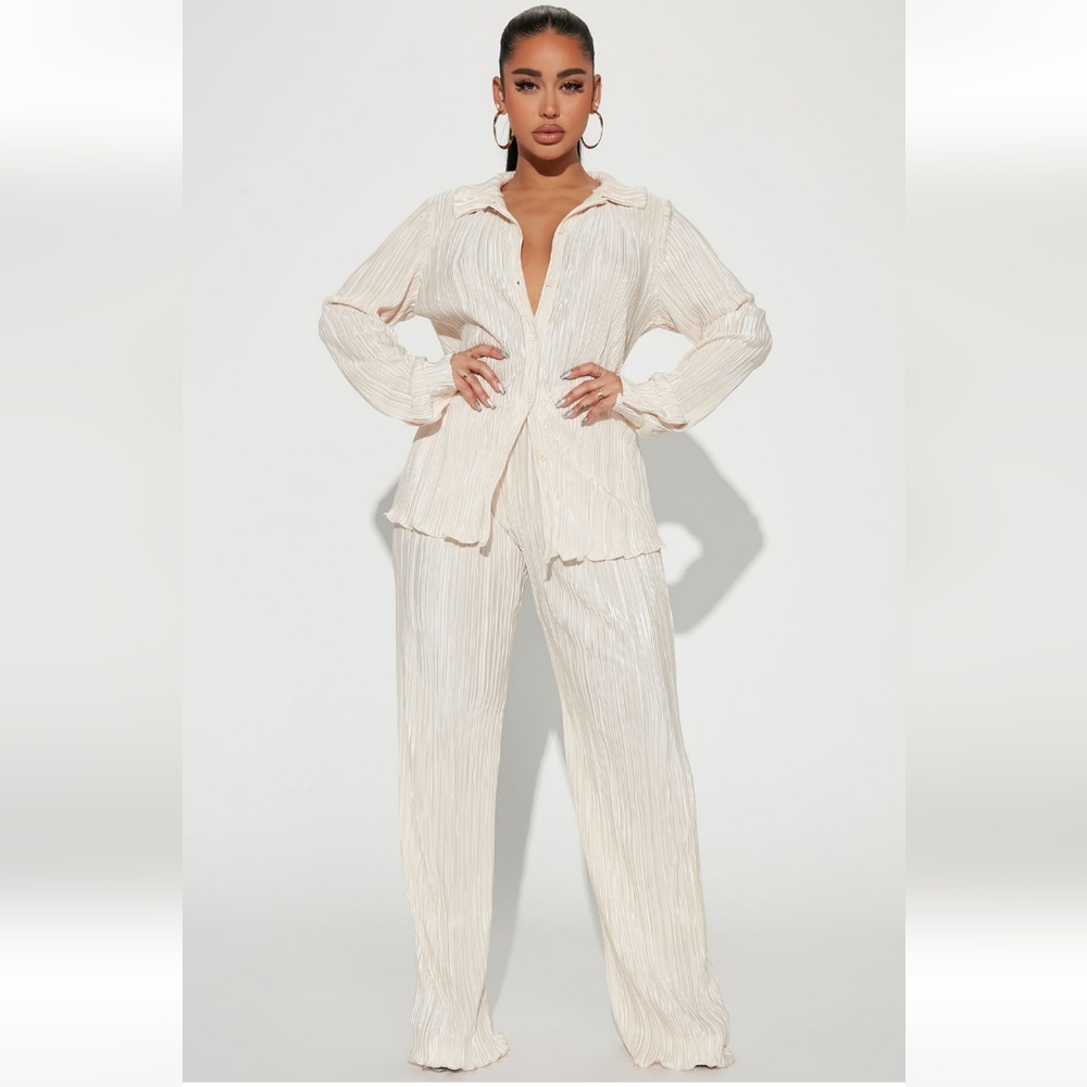 Plisse Pants Set